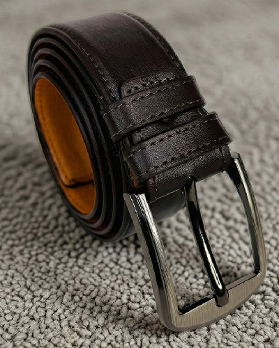 Leather Belt Plain Design- Chocolate